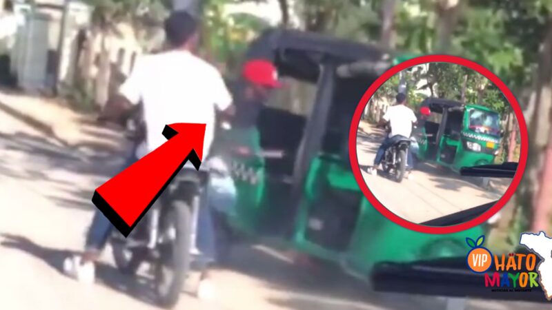 (VIDEO) Atracador intenta matar a machetazos chófer de un carrito trimoto en Higüey