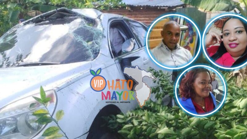 (VIDEO) Tres profesores salvan su vida de milagro tras el vehículo que se desplazaban volcarse en El Valle, Hato Mayor