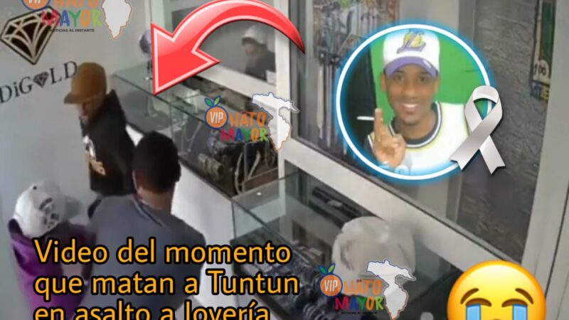 (VIDEO) Quedó captado en cámara de seguridad momento que matan reconocido delincuente Tuntun en asalta a joyería en Santo Domingo