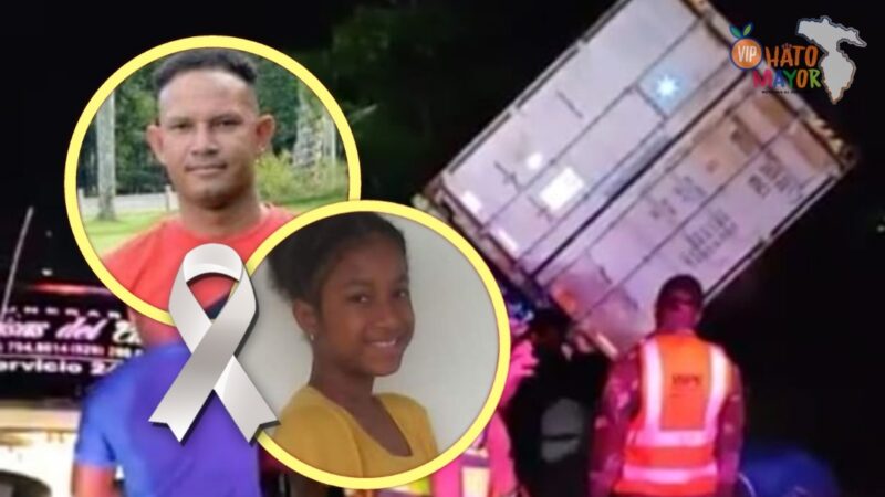 Hombre y su hija mueren aplastados por una patana en La Vega