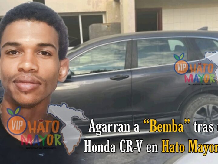 DICRIM vuelve apresar a “Bemba” tras robarse una yipeta Honda CR-V en Hato Mayor del Rey; hacen diez días había sido apresado por el robo de una cartera con más RD$55,000 pesos