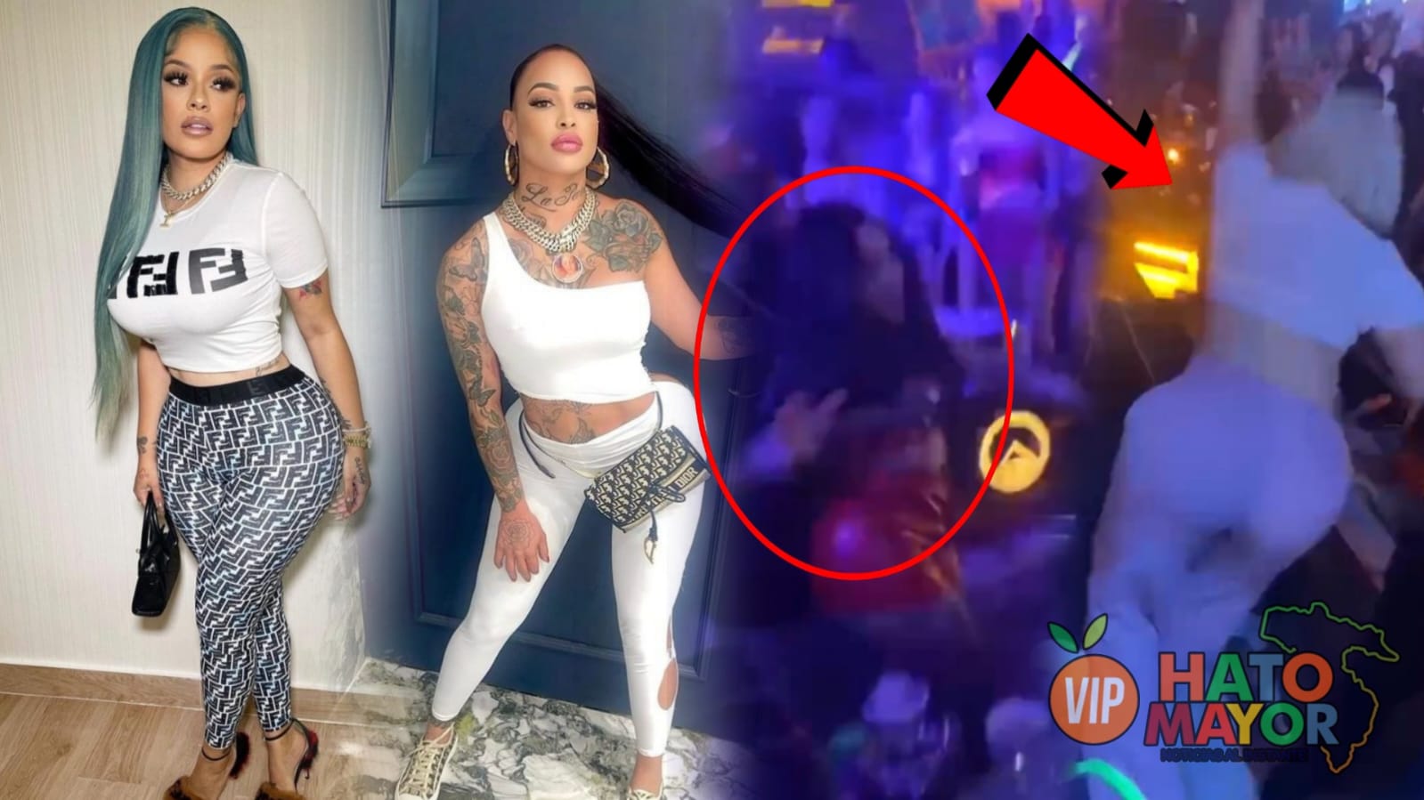 (VIDEO) A botellazos limpio se enfrentan La Insuperable y Mami Jordan en una discoteca
